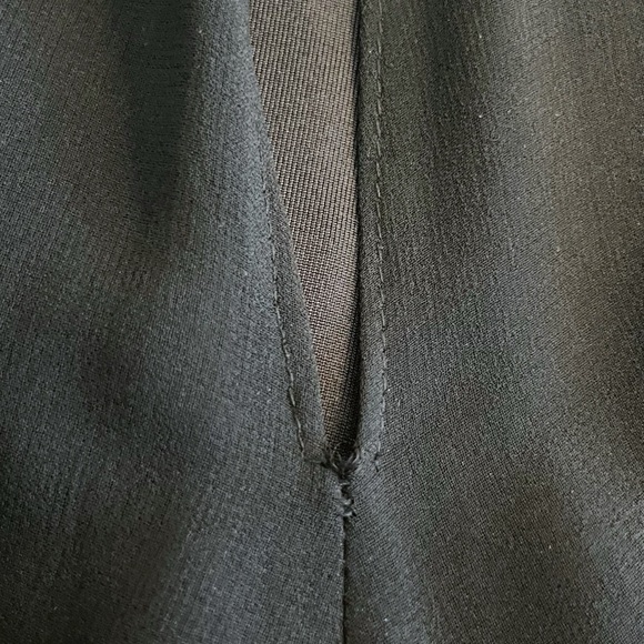 BEBE Size 4 Black Nude Mesh Sexy Chiffon Sleeveless Palazzo Slit Pants Jumpsuit - Picture 10 of 13